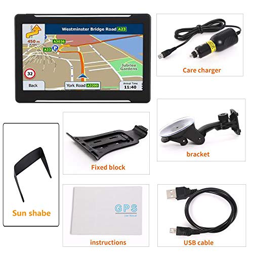 GPS Navigation for Car Vehicle, Navigator System 7 Inch LCD Touch Screen 8GB Lifetime Map Update Direct Access, Driver Alerts