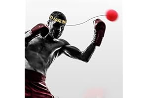 LABRICIYON 1Pc Red Boxing Reflex Ball,Boxing Equipment for Training at Home,Improve Reaction Speed and Hand Eye Coordination,Boxing Ball with Adjustable Elastic Head Band Speed and Agility,Sports Reaction Balls