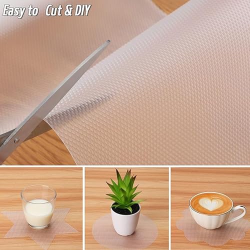 WHHZGA shelf liner EVA Drawer liner, Non Adhesive Cabinet Liner, Washable Oil-Proof for Refrigerator Liners, Fridge Pads Shelves Drawer,Cabinet, Storage,Desk Mat (Diamond Pattern) (45Wx610L)