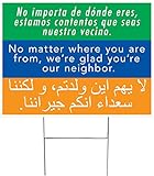 2-Pack of We’re Glad You’re Our Neighbor Yard Sign (2-sided with H-stakes) USA Union Made!