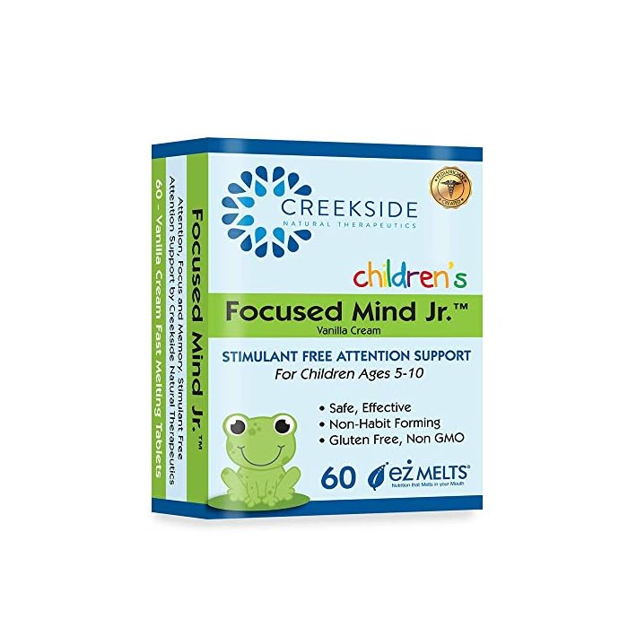 Creekside Naturals Focused Mind Jr., Focus and Memory Support for Children, Pediatrician Formulated, Stimulant Free…