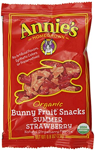 Annie's Summer Strawberry Organic Fruit Snacks, 0.8 Ounce Pouches, 18-Count