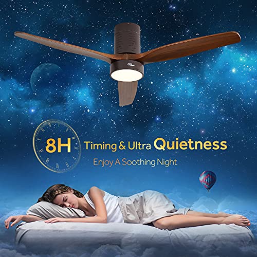 Sofucor Flush Mount Ceiling Fan, Low Profile Ceiling Fan with Lights
