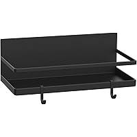 Magnetic Spice Rack, THIPOTEN Strong Magnetic Shelf with 2 Removable Hooks, Perfect Space Saver for Small Kitchen…