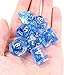 Polyhedral Dice Set D&D Gaming Dice – Blue Aurora Transparent Gradients Dice for Dungeons and Dragons MTG RPG Role Playing Table Game Including Pouch