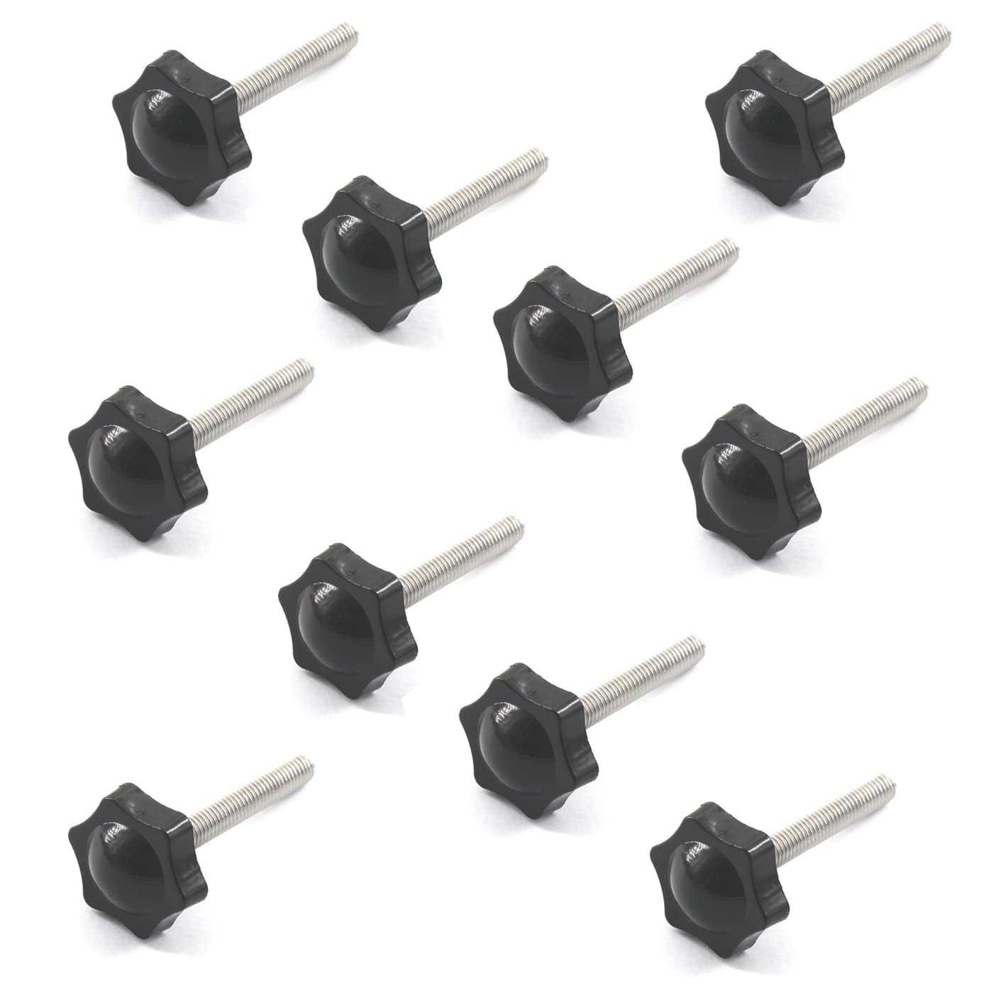 10Pcs M8x25mm Stainless Steel Thread Replacement Star Hand Knob Tightening Thumb Screw Hand Tightening Knob Screw