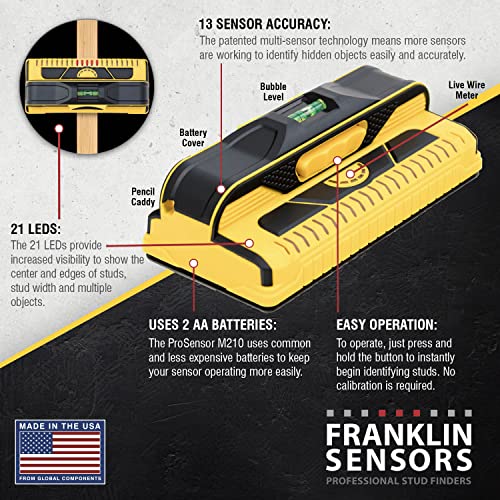 Franklin Sensors ProSensor M210 Professional Stud Finder with 13