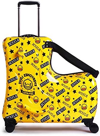B Duck キッズキャリーケース 乗れるスーツケース 子ども キャリーバッグ 子供用 創優会 木馬設計 座れる 丈夫 軽量 静音 24インチ かわいい 女の子 男の子 旅行 通学 遠足 出かけ便利 おしゃれ Sbmcolleges Com