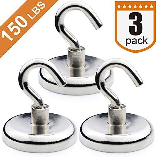 DIYMAG Heavy Duty Magnetic Hooks, Strong Neodymium Magnet Hook for Home, Kitchen, Workplace, Office and Garage, Hold up to 150 pounds