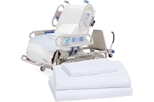 Metro Medic 3 Piece Hospital Bed Sheets Set, Fitted, Flat and Pilow Case Hill-ROM Air Mattresses Compatible 1 Fitted Sheet 36x84x9, 1 Flat Sheet, 1 Pilow Case