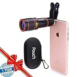 Cell Phone Camera Lens, 12X Zoom Telephoto Universal Clip On hd Lens Kit for iPhone X/8/7/6S/6 Plus/5/SE, Samsung, Android and Smart Phone