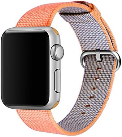 FACTEK for Apple Watch Band,Woven Nylon Strap Buckle Sports Watch Bands 38mm Gold red