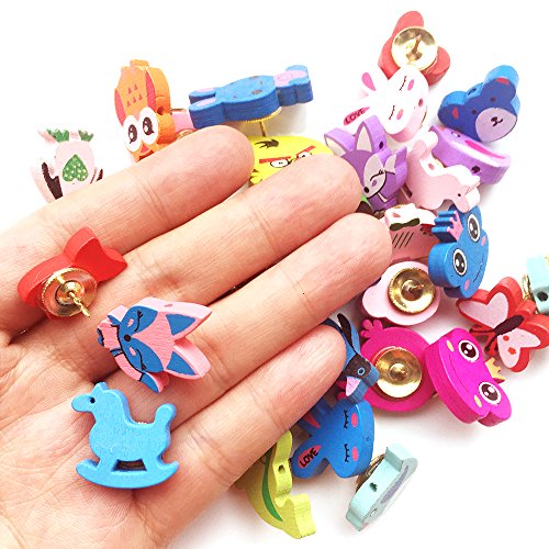 Toosunny 30 Pcs Decorative Thumbtacks Lovely Animal Shape PushPins Cartoon Drawing Pins for Feature Wall, Whiteboard, Corkboard, Photo Wall - Thumbnail 3