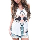 Bestjybt Women's Summer Sleeveless Loose Vest Shirt Aztec Tank Tops