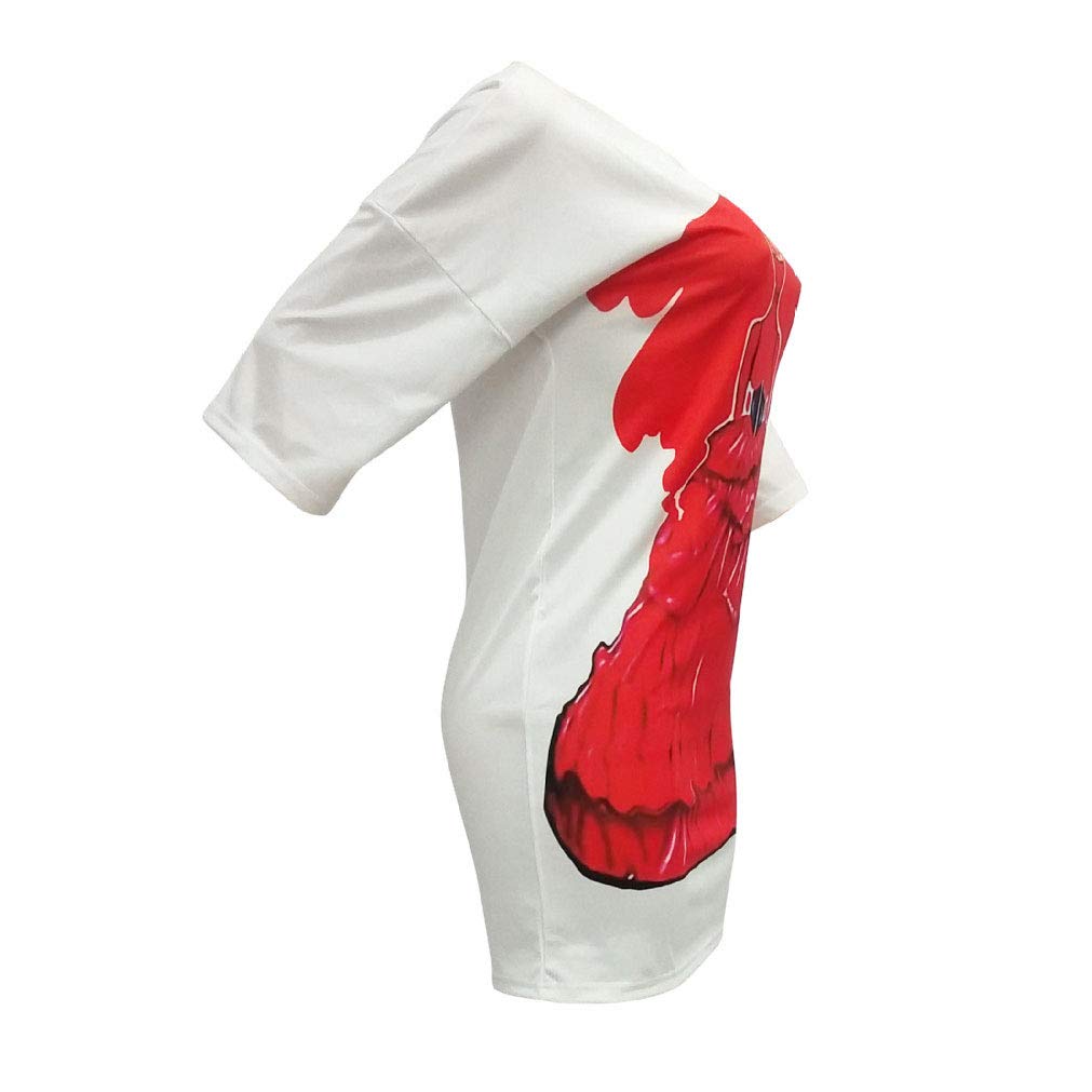 Womens Tshirt Dress Short Sleeve - Simple Loose Fit White Mini Dress