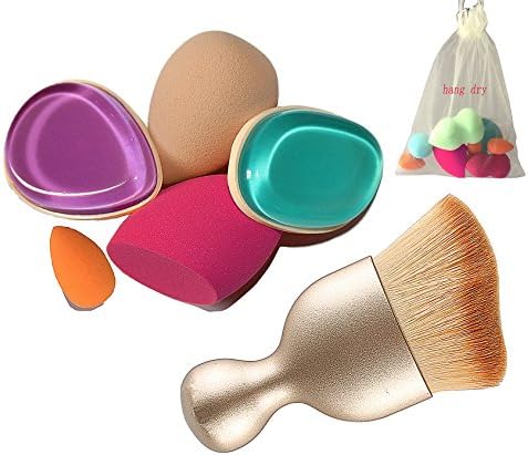 8 Pcs Makeup Sponges Set Foundation 7 Latex Free 1 Konjac Flutter 2 Dry Bag Multi Color Mixed