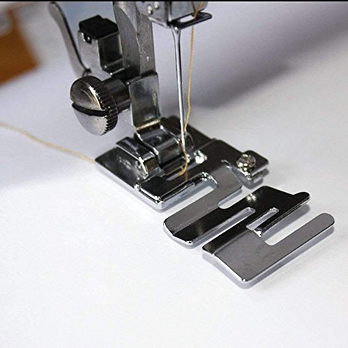 Elastic Cord Band Fabric Stretch Sewing Machine Presser Foot #9907-6 for Snap On Brother Singer Juki with 1M Braided Elastic White(10MM Wide) by LNKA