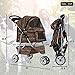 BestPet Extra Wide 3 Wheels 4 Wheels Pet Dog Cat Stroller with RainCover,Leopard Skin (3 Wheels)