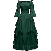 Abaowedding Women's Gothic Witch Dress Medieval Renaissance Costume Victorian Dress