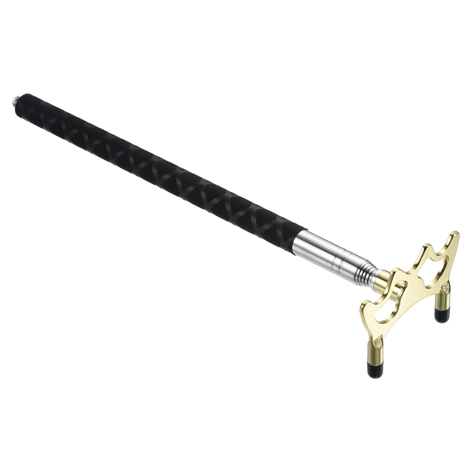 PATIKIL Retractable Billiards Cue Stick Bridge, Silicone Pool Cue Accessory with Removable Low Brass Bridge Head for Pool Table Competition, Gold Tone