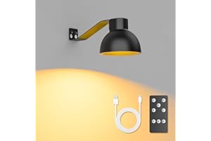 JOFIOS Picture Light Battery Operated, Black Wireless Picture Light with Remote Control and Adjustable Brightness Color Temperature for Highlighting Paintings, Photographs or Other Wall Art