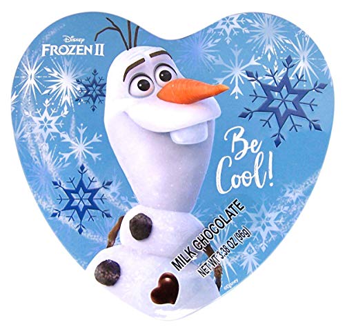 Disney Frozen 2 Valentines Day Heart Tin with Milk Chocolate Candy, 3.38 Ounce
