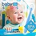 Premium Baby Long Handle Silicone Spoon with Bonus Travel Carrying Case, 5 Perfect Size Feeding Spoon Set BPA Free, Great Baby Gifts Set, Eco-Friendly Packaging