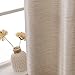 jinchan Linen Textured Curtains for Living Room 84 inches Long 1 Pair Jacquard Window Treatment Set for Bedroom Drapes Beige