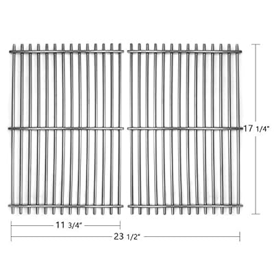 Hongso 17 1/4" SUS304 Stainless Grill Grate Replacement for Old Weber Spirit E-310 S-310 E-320 S-320, Genesis Silver Platinum & Gold B/C, Grill Grids 7527 7526 7525 9930 2-Pack(SCI930)