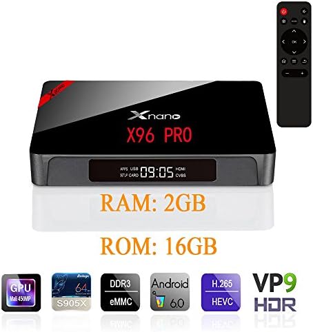 [2GB + 16GB] SUNKINFON 2017 Lastest Android 6.0 TV Box: XNANO X96 PRO 4K Quad Core Smart TV Box Amlogic S905X ARM Cortex A53, Support 2.4G Wi-Fi Bluetooth 4.0 &amp; LED indicator Streaming Media Player