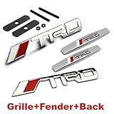 BENZEE 4pcs Sets AM80 TRD Racing Front Grille + Fender Side Sticker + Back Sticker Car Emblem Badge For TOYOTA COROLLA RAV4 Camry PRIUS REIZ