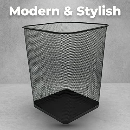 Greenco Small Trash Cans for Home or Office, 2Pack, 6 Gallon Black