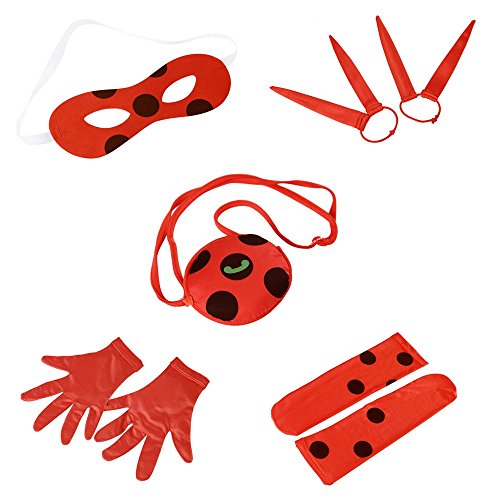 4 DAZCOS+Costume+Ladybug+Jumpsuit+Headwears