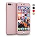 iPhone 8 Plus Case, VANSIN 360 Full Body Protection Hard Slim Case Coated Non Slip Matte Surface with Tempered Glass Screen Protector for Apple iPhone 8 Plus Only (5.5-inch) - Rose Gold