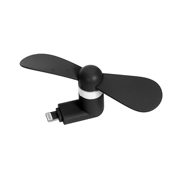 USB Phone Mini Fan - Aohro Portable Micro USB Cooling Fan with Two Leaves for Apple iPhone 7/7 plus/6/6S & 6 Plus/6s Plus & iPhone 5/5S, iPad Air - Black