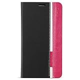 Samsung Galaxy Note 4 Case - Poetic Samsung Galaxy Note 4 Case [FlipBook Series] - [Lightweight] [Professional] PU Leather Protective Flip Cover Case for Samsung Galaxy Note 4 Black/Magenta (3 Year Manufacturer Warranty From Poetic)