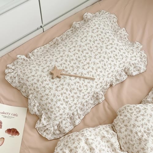 BuLuTu Cotton Muslin Toddler Pillowcase Ruffles