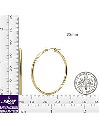 Pendientes de aro de oro blanco y amarillo, 0.079 in, corte de diamante completo, 0.787 in - 1.575 in