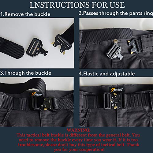 QINGYUN RONGQI 2Pack Tactical Belt,Military Style Quick Release Belt,1.5" Nylon Riggers Belts for Men,Heavy-Duty Quick-Release Metal Buckle - Thumbnail 5