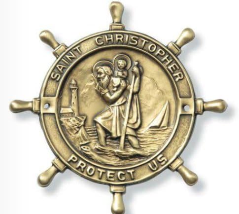 Saint Christopher Boat Plaque- Comes with Presentation Box Patron Saint of Travelers