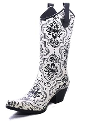 womens printed rain boots