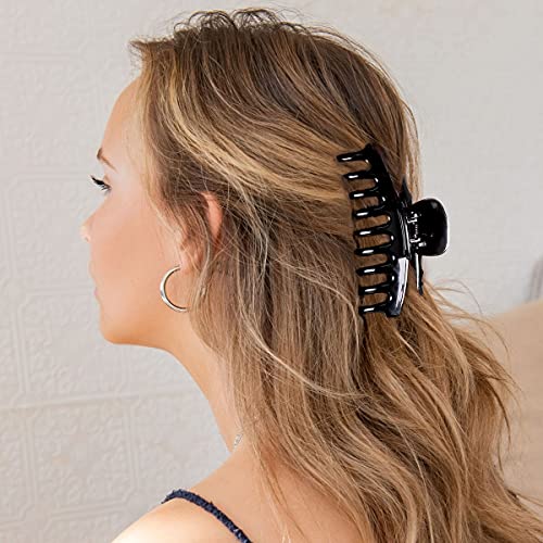 ONSTUY Large Hair Clips,4 Inch Hair Clip for Women and Girls,Non-slip Big Claw Hair Clips for Thick Hair and Thin Hair,Hair Clips for Styling,Plastic Material,4 Color Available(4 Packs)