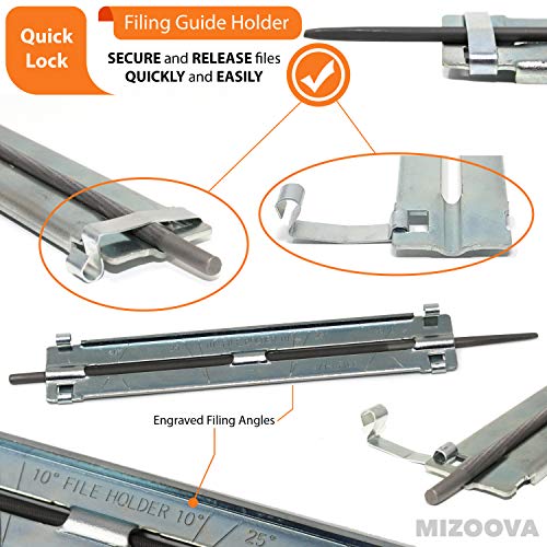 Mizoova - Kettensägen Schärfer 10 Teilig Schärfgerät Kit mit Rundfeilen 4.0-4.8 - 5.5 mm – Bild 4