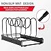 G-TING Expandable Pan Rack Organizer, 7+ Adjustable Pot Lid Holders & Bakeware Rack, Kitchen Cookware Pantry Cabinet Storage Rack with 7 Expandable and Adjustable Compartments (Up to 23”)