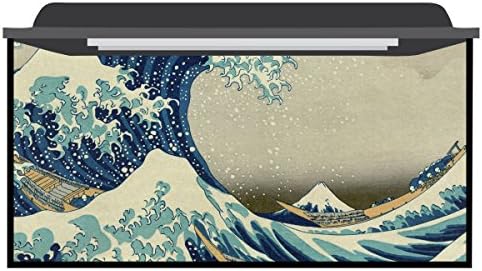 Deep Blue Themes Asian Wave Aquarium Background (<15 Gallons (18Wx15H))