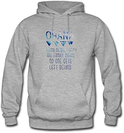 Lilo and Stitch quote Custom Men's Hoody Hoodie Hooded Sweatshirt by Hkhoodies (Gray)