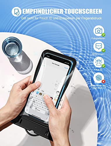Mohard wasserdichte Handyhülle, 2 Stück IPX8 Schwimmende Wasserfeste Handyhülle mit Schlüsselband, Unterwasser Handyhülle zum Tauchen kompatibel mit iPhone 13 Pro Max/12, Andere 6,9 Zoll Smartphones