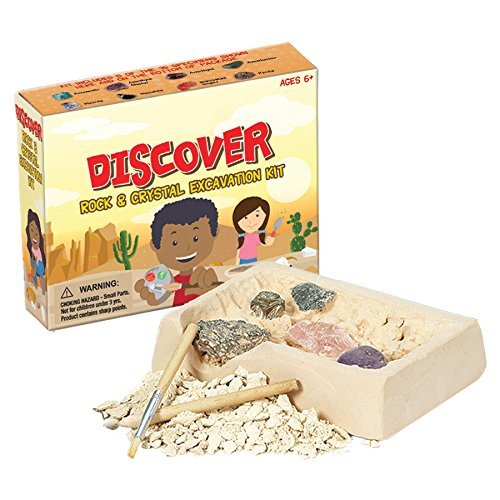 Fossil, Rock, Crystal, Gemstone Discovery Bundle / 3 Fun Learning Kits / Rock and Crystals Excavation Dig Kit, Fossil Digging Kit, and Natural Gemstones Geology Kit for Kids