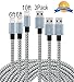 Mribo 3PACK (6+6+10)FT Lightning Cable Nylon Braided Charging Cable USB Cord for iPhone,iPad,iPod.New Version(GRAY)