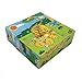 rolimate Educational Preschool Wooden Cube Block Jigsaw Travel Puzzle - Lion Zebra Elephant Rhinoceros Tiger Rabbit, Toy for Age 3 4 5 Year Old and Up (W-p-10)